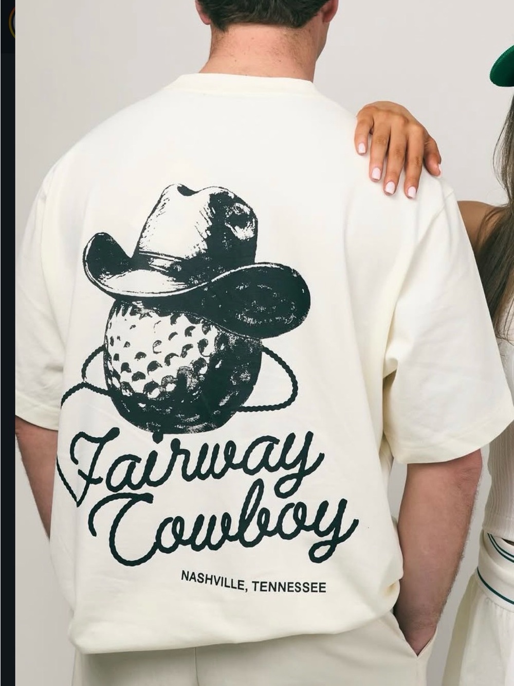 Fairway Cowboy Graphic Tee - Cream/Black